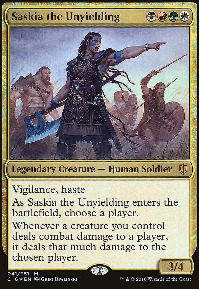 Saskia the Unyielding, Commander 2016 Oversized #41, Magic: The Gathering card