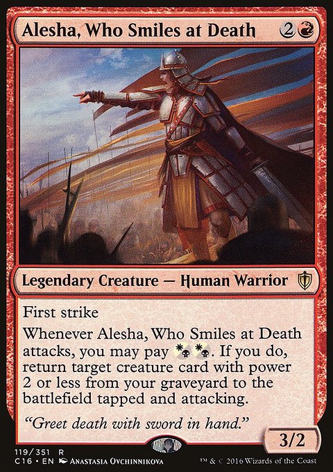 Alesha, Who Smiles at Death, Commander 2016 #119, Magic: The Gathering card