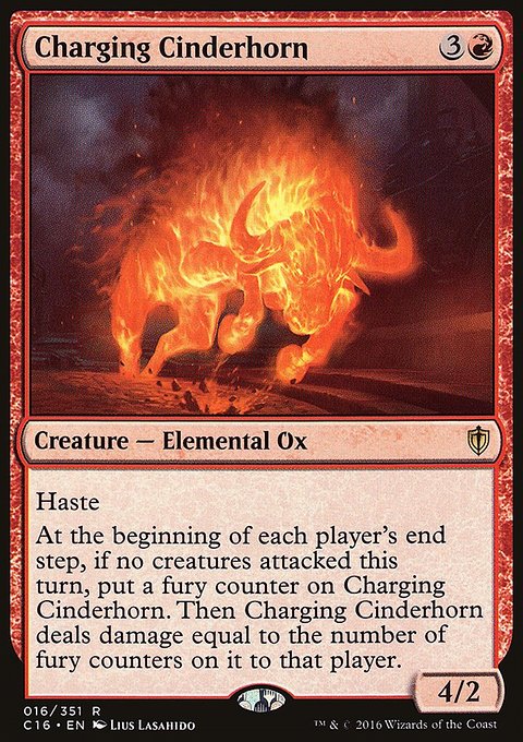 Charging Cinderhorn, Commander 2016 #16, Magic: The Gathering card