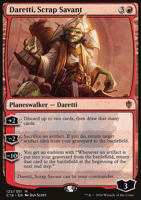 Daretti, Scrap Savant, Commander 2016 #123, Magic: The Gathering card