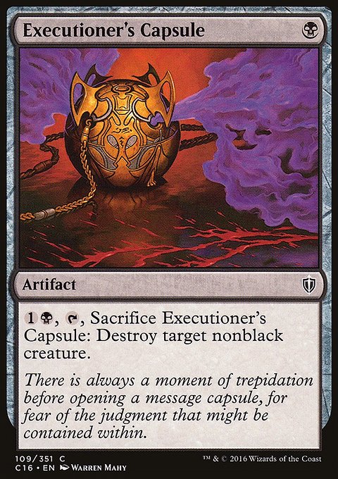 Executioner's Capsule, Commander 2016 #109, Magic: The Gathering card