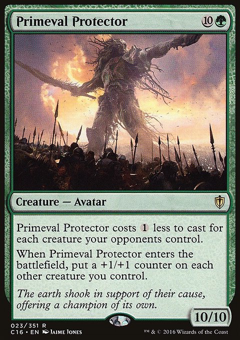 Primeval Protector, Commander 2016 #23, Magic: The Gathering card
