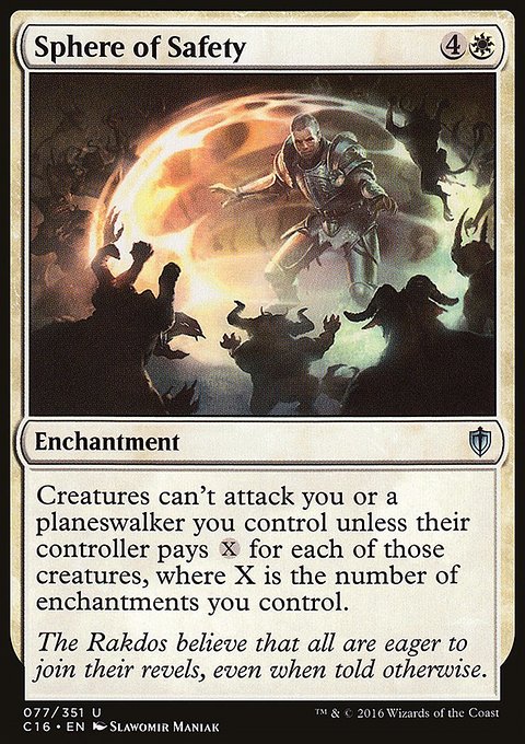 Sphere of Safety, Commander 2016 #77, Magic: The Gathering card