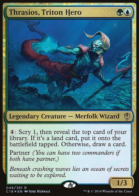 Thrasios, Triton Hero, Commander 2016 #46, Magic: The Gathering card