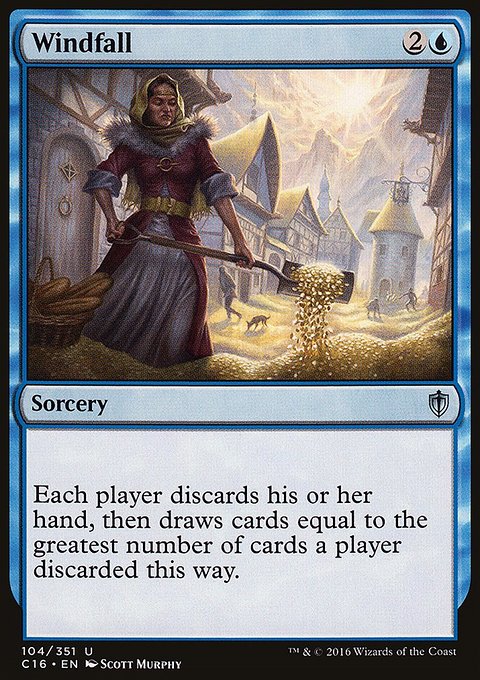 Windfall, Commander 2016 #104, Magic: The Gathering card
