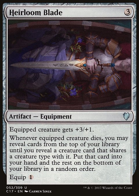 Heirloom Blade, Commander 2017 #52, Magic: The Gathering card