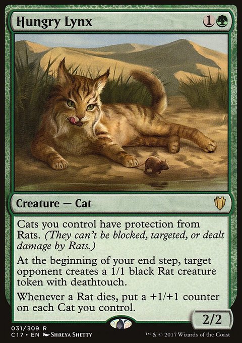Hungry Lynx, Commander 2017 #31, Magic: The Gathering card