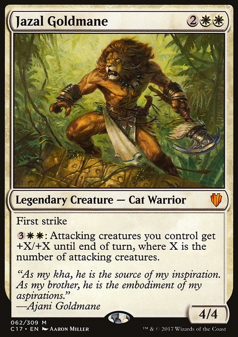 Jazal Goldmane, Commander 2017 #62, Magic: The Gathering card