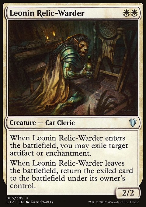 Leonin Relic-Warder, Commander 2017 #65, Magic: The Gathering card