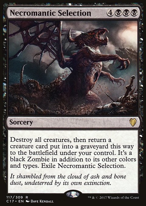 Necromantic Selection, Commander 2017 #117, Magic: The Gathering card
