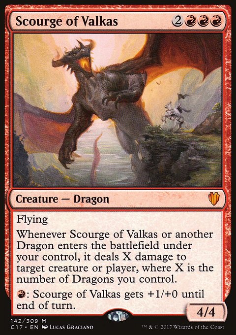 Scourge of Valkas, Commander 2017 #142, Magic: The Gathering card