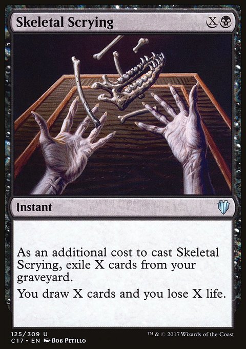 Skeletal Scrying, Commander 2017 #125, Magic: The Gathering card