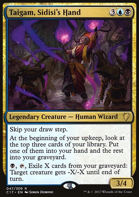 Taigam, Sidisi's Hand, Commander 2017 #47, Magic: The Gathering card