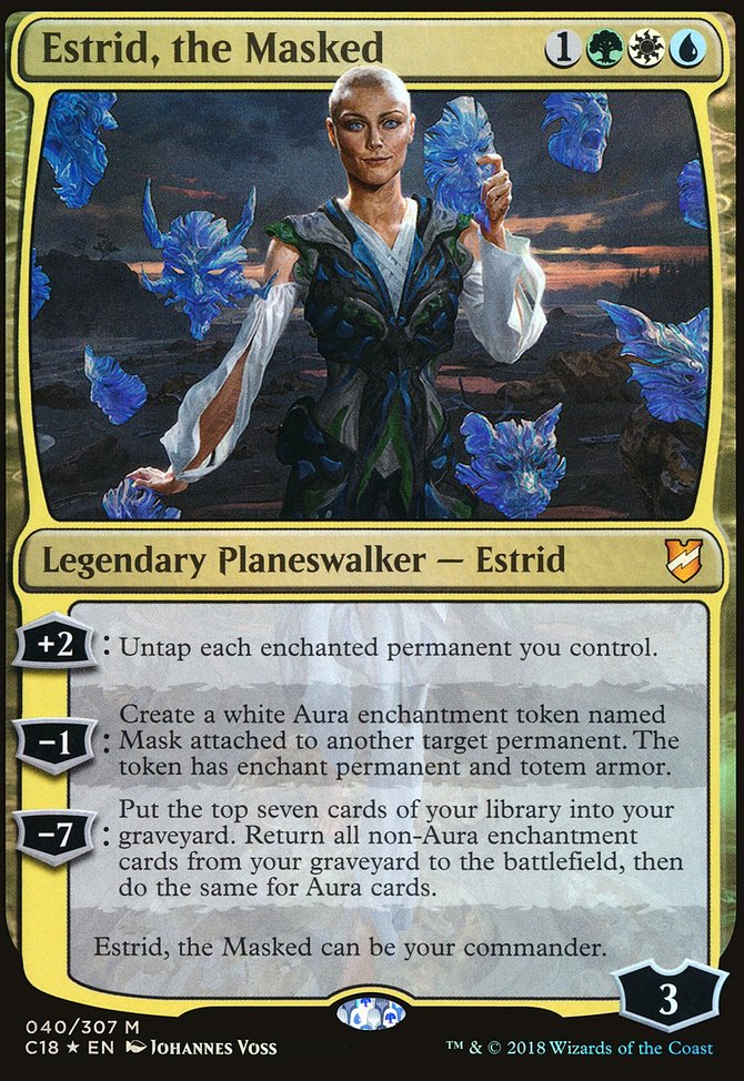 Estrid, the Masked, Commander 2018 Oversized #40, Magic: The Gathering card