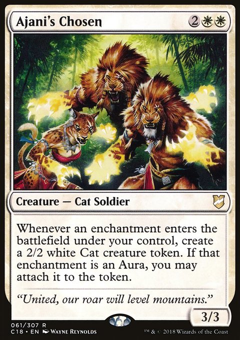 Ajani's Chosen, Commander 2018 #61, Magic: The Gathering card