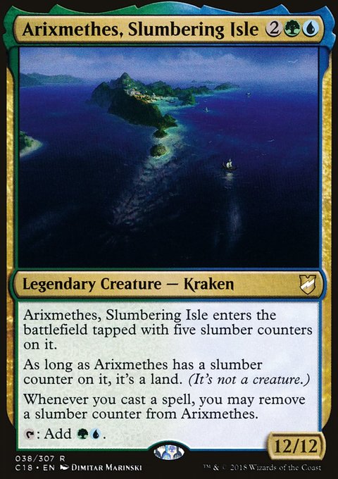 Arixmethes, Slumbering Isle, Commander 2018 #38, Magic: The Gathering card