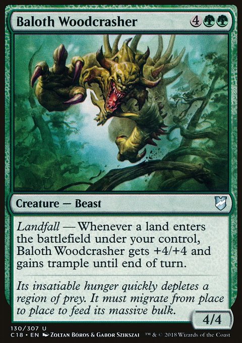 Baloth Woodcrasher, Commander 2018 #130, Magic: The Gathering card