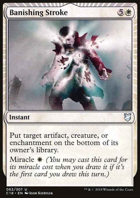 Banishing Stroke, Commander 2018 #63, Magic: The Gathering card