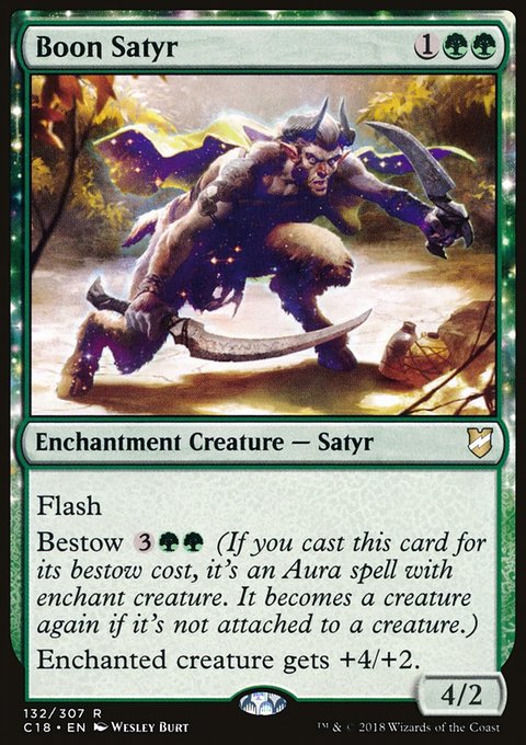 Boon Satyr, Commander 2018 #132, Magic: The Gathering card