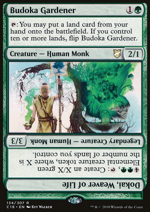 Budoka Gardener // Dokai, Weaver of Life, Commander 2018 #134, Magic: The Gathering card