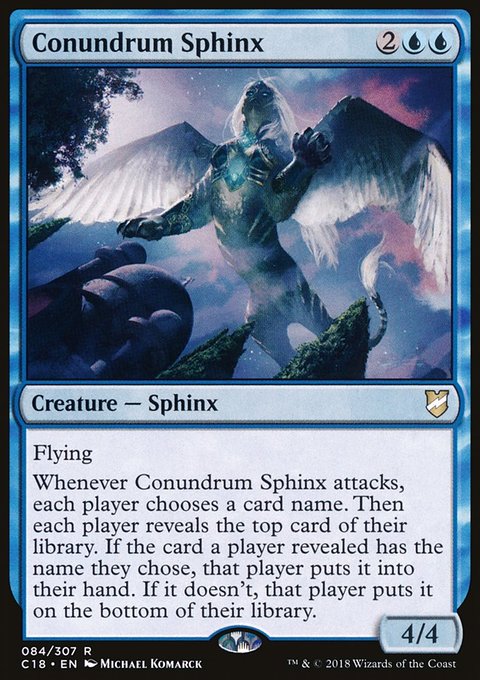 Conundrum Sphinx, Commander 2018 #84, Magic: The Gathering card