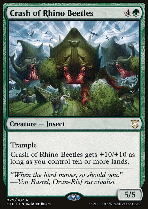 Crash of Rhino Beetles, Commander 2018 #29, Magic: The Gathering card