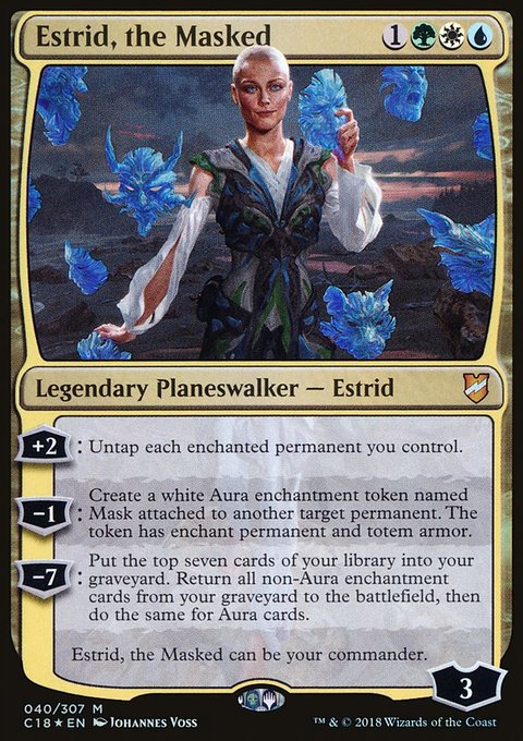 Estrid, the Masked, Commander 2018 #40, Magic: The Gathering card