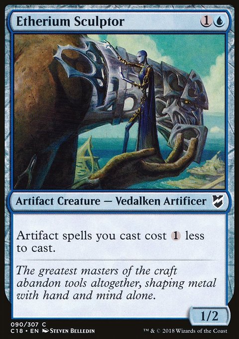 Etherium Sculptor, Commander 2018 #90, Magic: The Gathering card