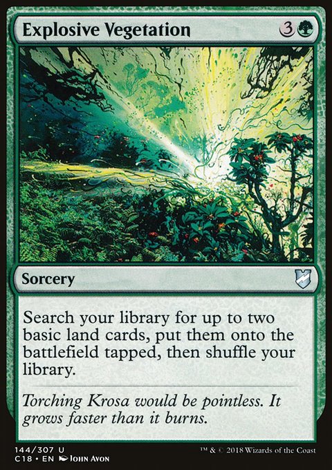 Explosive Vegetation, Commander 2018 #144, Magic: The Gathering card