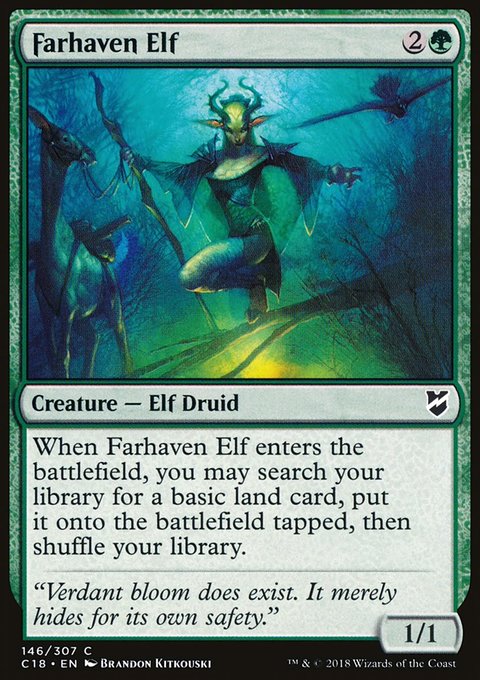Farhaven Elf, Commander 2018 #146, Magic: The Gathering card
