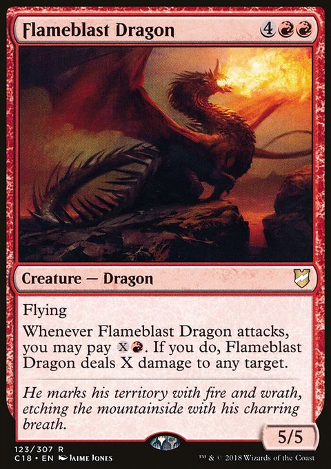 Flameblast Dragon, Commander 2018 #123, Magic: The Gathering card
