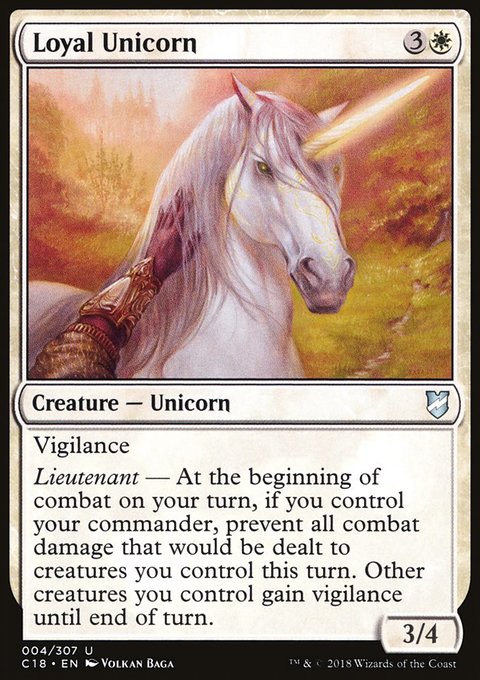 Loyal Unicorn, Commander 2018 #4, Magic: The Gathering card