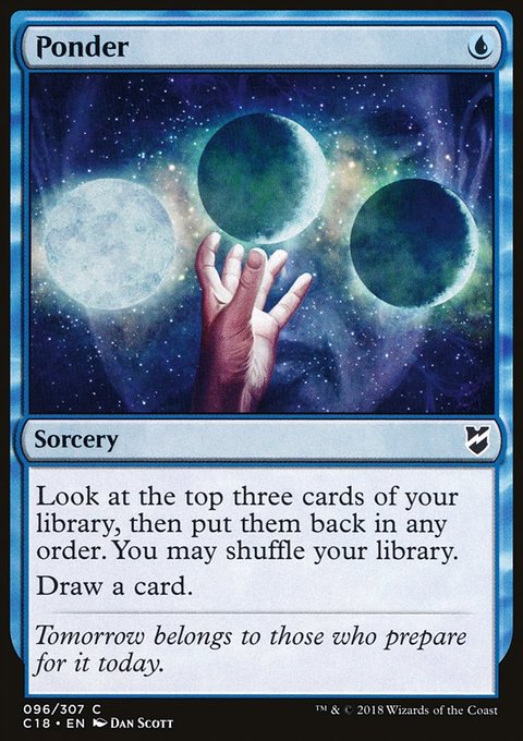 Ponder, Commander 2018 #96, Magic: The Gathering card