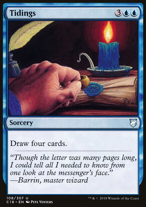 Tidings, Commander 2018 #108, Magic: The Gathering card