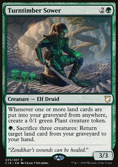 Turntimber Sower, Commander 2018 #35, Magic: The Gathering card