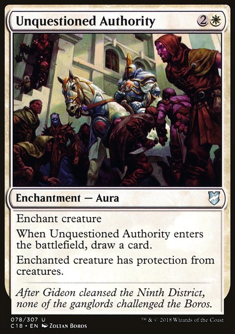 Unquestioned Authority, Commander 2018 #78, Magic: The Gathering card
