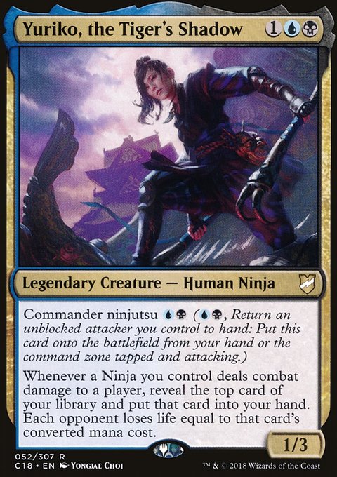 Yuriko, the Tiger's Shadow, Commander 2018 #52, Magic: The Gathering card