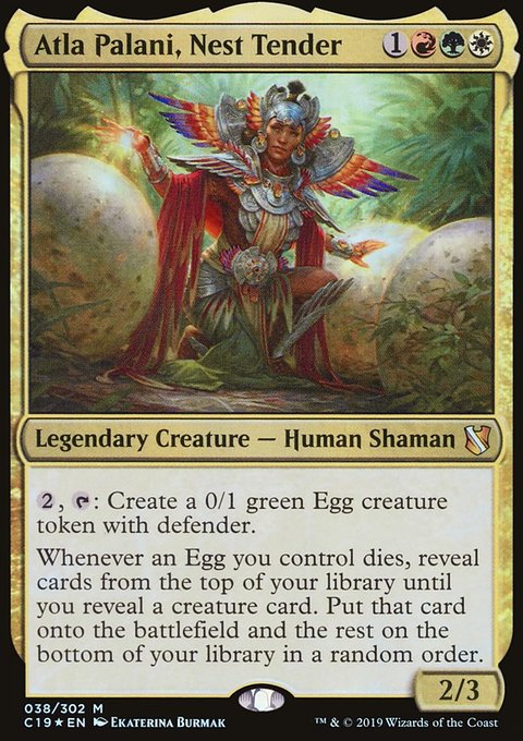 Atla Palani, Nest Tender, Commander 2019 #38, Magic: The Gathering card