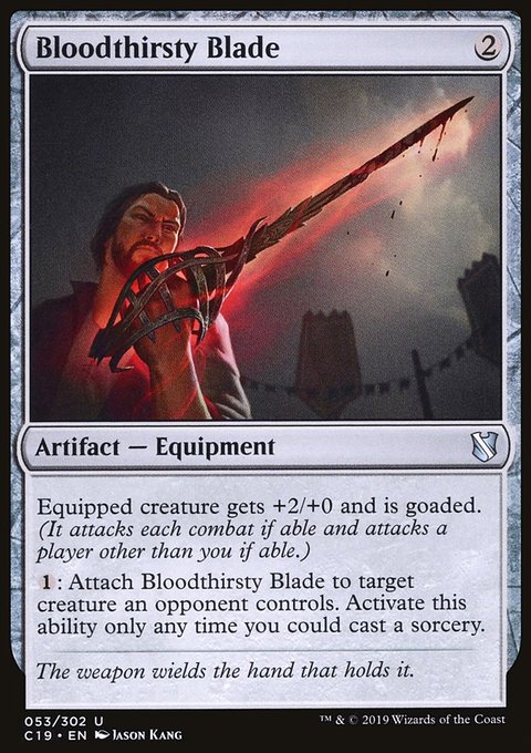 Bloodthirsty Blade, Commander 2019 #53, Magic: The Gathering card