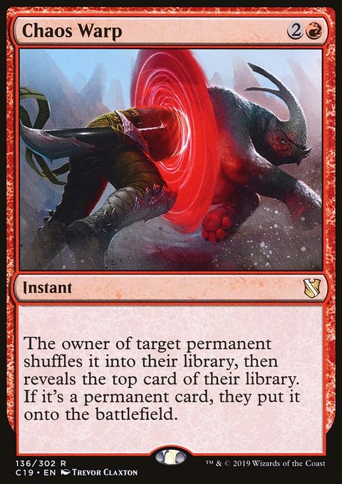 Chaos Warp, Commander 2019 #136, Magic: The Gathering card