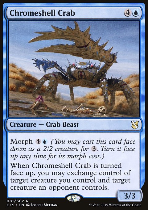 Chromeshell Crab, Commander 2019 #81, Magic: The Gathering card