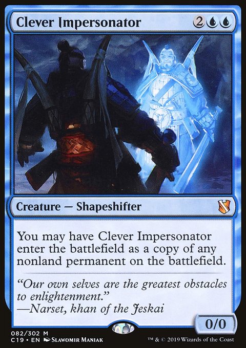 Clever Impersonator, Commander 2019 #82, Magic: The Gathering card