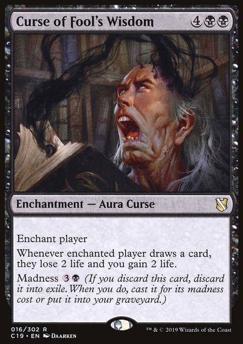 Curse of Fool's Wisdom, Commander 2019 #16, Magic: The Gathering card