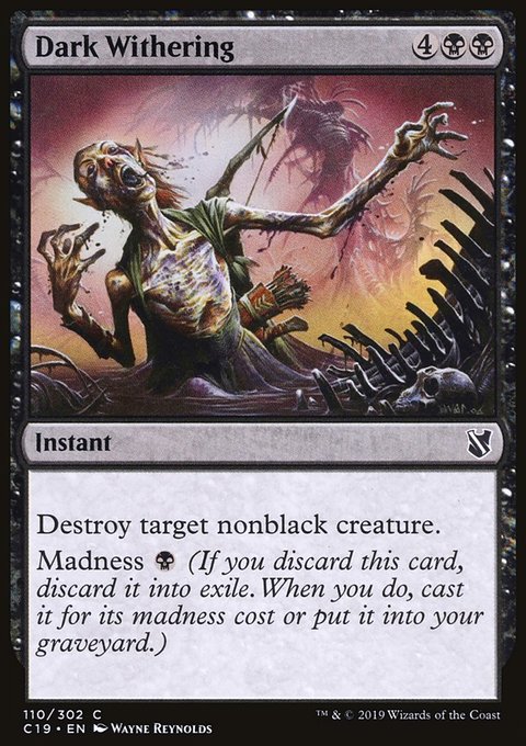 Dark Withering, Commander 2019 #110, Magic: The Gathering card