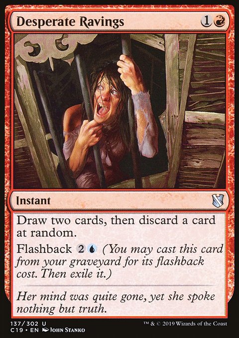 Desperate Ravings, Commander 2019 #137, Magic: The Gathering card