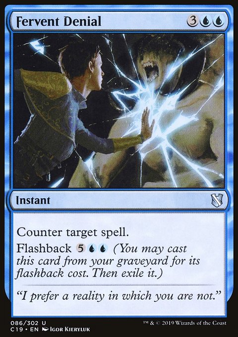 Fervent Denial, Commander 2019 #86, Magic: The Gathering card