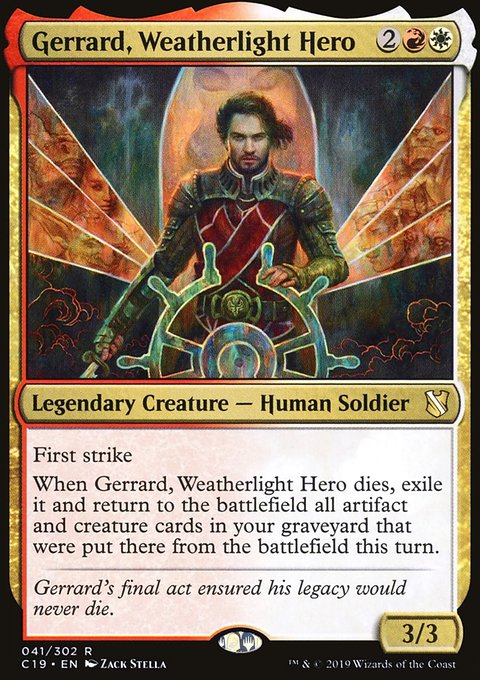 Gerrard, Weatherlight Hero, Commander 2019 #41, Magic: The Gathering card