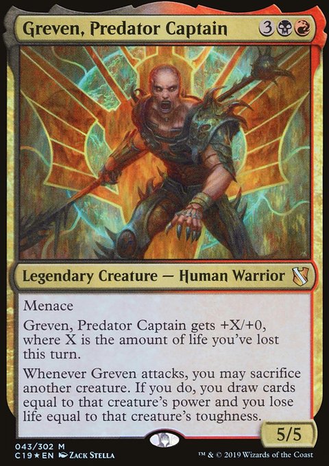 Greven, Predator Captain, Commander 2019 #43, Magic: The Gathering card