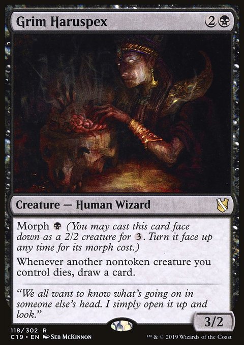 Grim Haruspex, Commander 2019 #118, Magic: The Gathering card