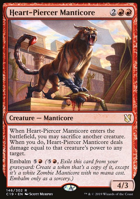 Heart-Piercer Manticore, Commander 2019 #146, Magic: The Gathering card